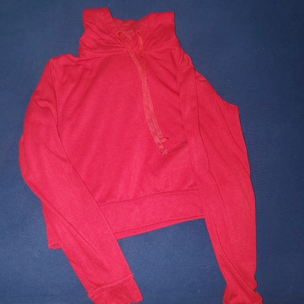 Crop top hoodie, red, xs, cotton on
